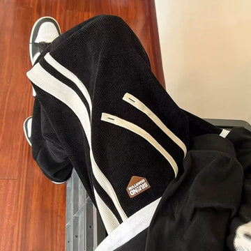 Aidase Vintage Corduroy Pants for Men Black Trousers Male Retro Loose Casual Sport Men Clothing Korean Streetwear Hip Hop aidase-shop